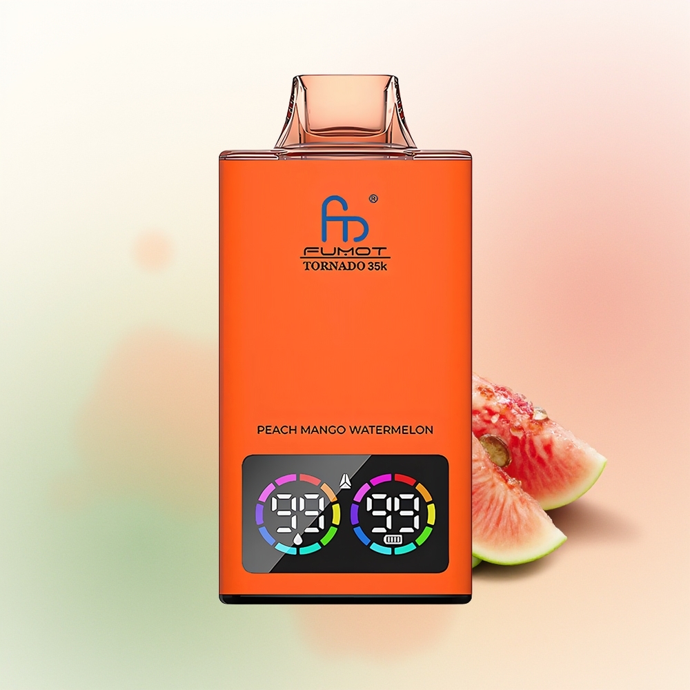 Fumot Tornado 35000 Puffs Peach Mango Watermelon Dual Mesh RGB Disposable Vape