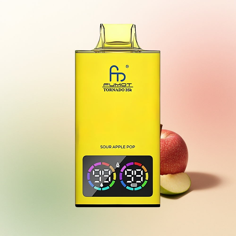 Fumot Tornado 35000 Puffs Sour Apple Pop Dual Mesh Fast Charge