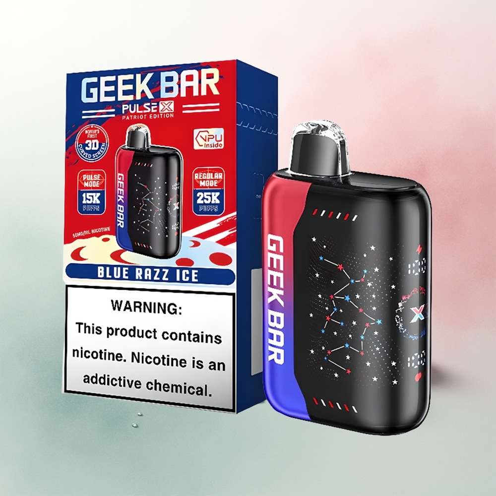 GEEK BAR Pulse X 25000 Puffs Patriot Edition with Dual Mesh Coil and USB Type-C Charging