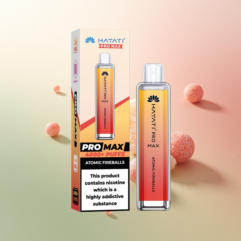 Hayati Pro Max 4000 Puffs Atomic Fireballs Dual Mesh 1400mAh Rechargeable