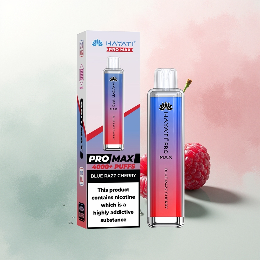 Hayati Pro Max 4000 Puffs Blue Razz Cherry Rechargeable Dual Mesh