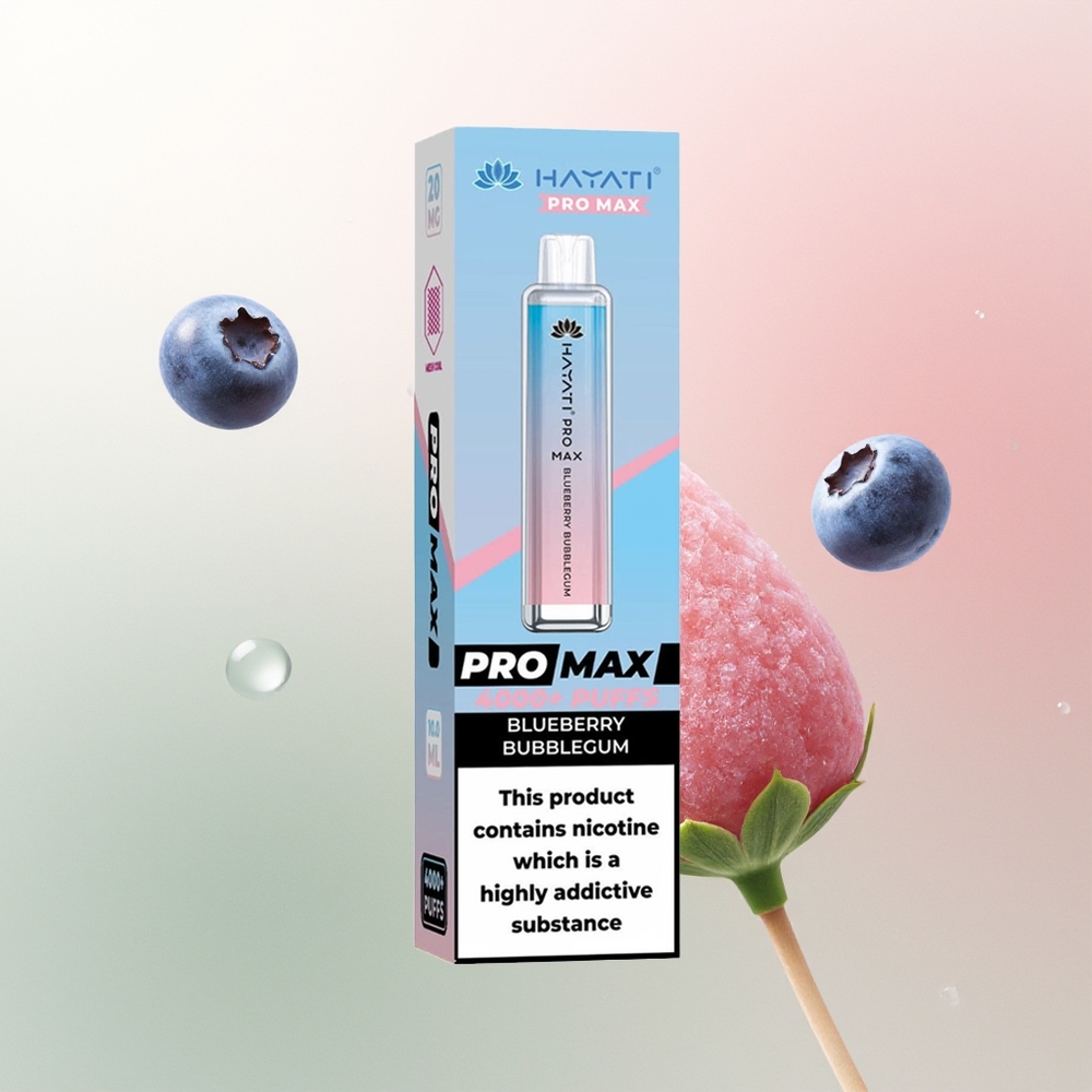 Hayati Pro Max 4000 Puffs Blueberry Bubblegum Dual Mesh Rechargeable Disposable Vape