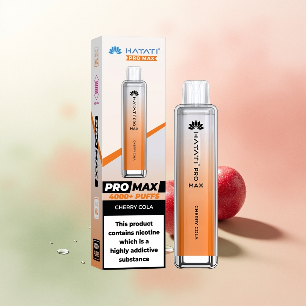Hayati Pro Max 4000 Puffs Cherry Cola Pro Dual Mesh 5% Rechargeable