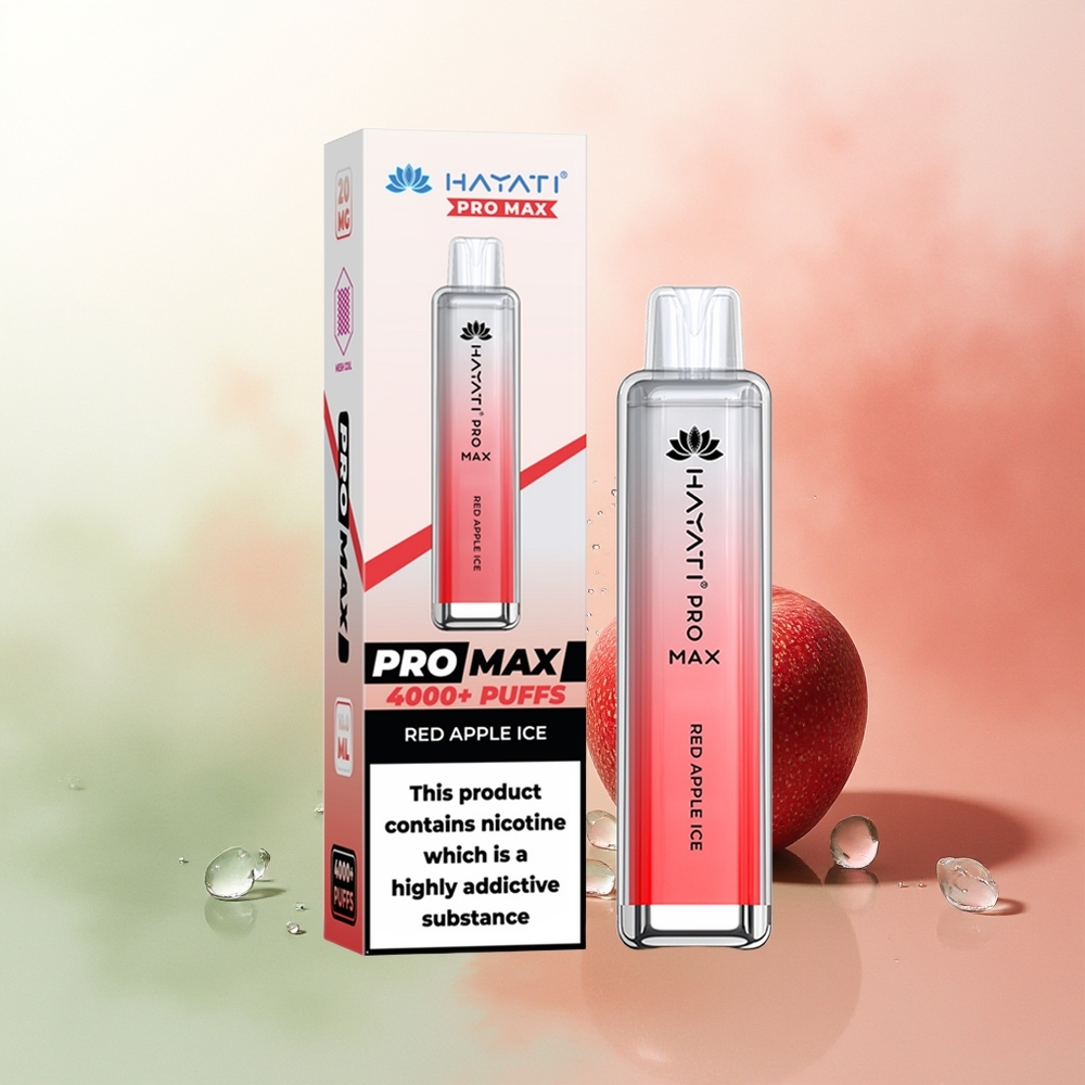 Hayati Pro Max 4000 Puffs Red Apple Ice 5% Nicotine Dual Mesh Coil Disposable Vape