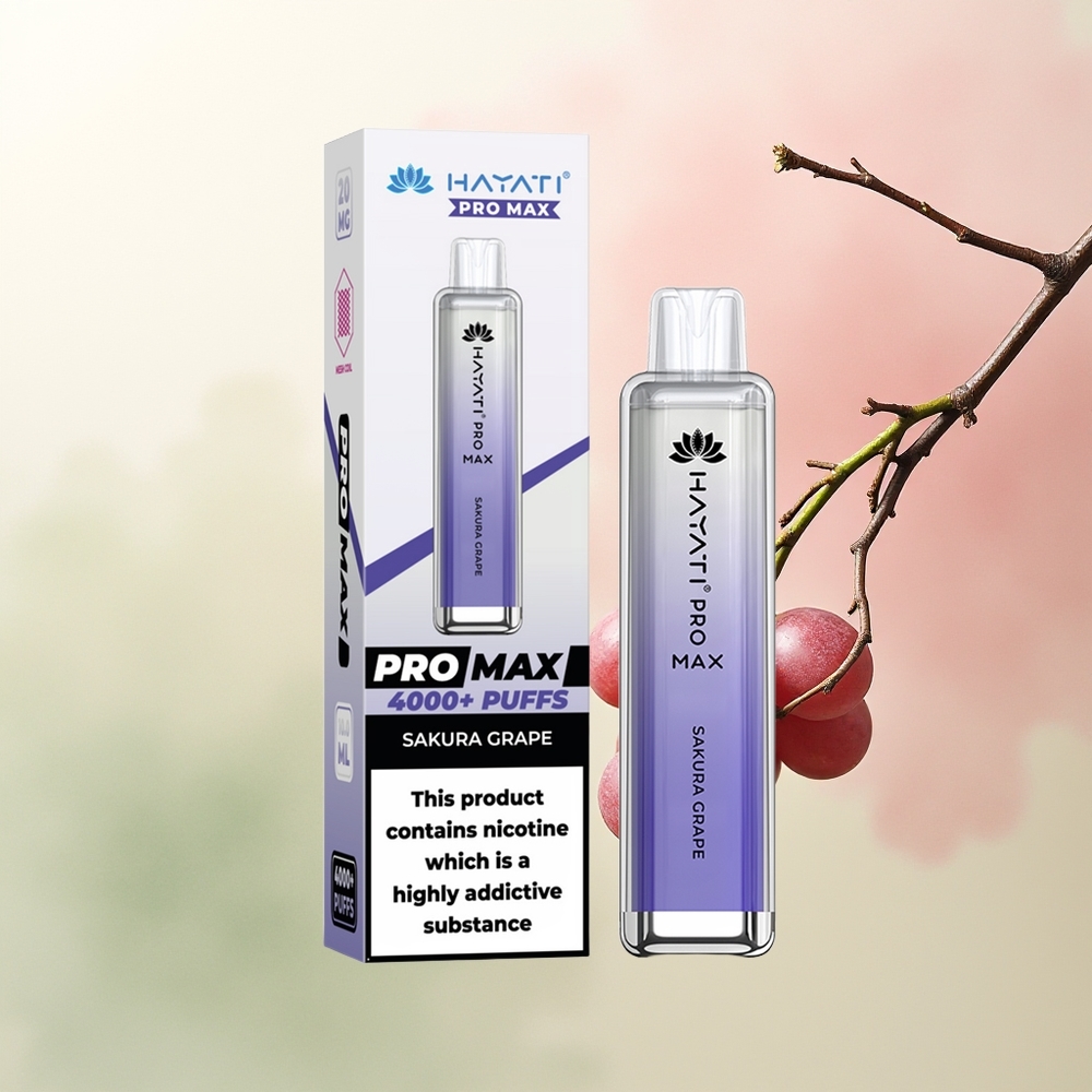Hayati Pro Max 4000 Puffs Sakura Grape Rechargeable Disposable Vape