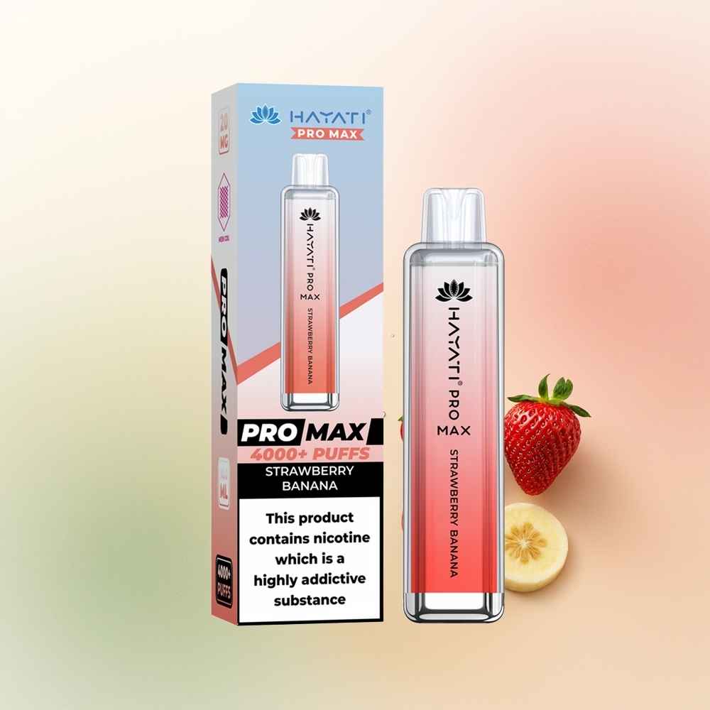 Hayati Pro Max 4000 Puffs Strawberry Banana Dual Mesh Rechargeable