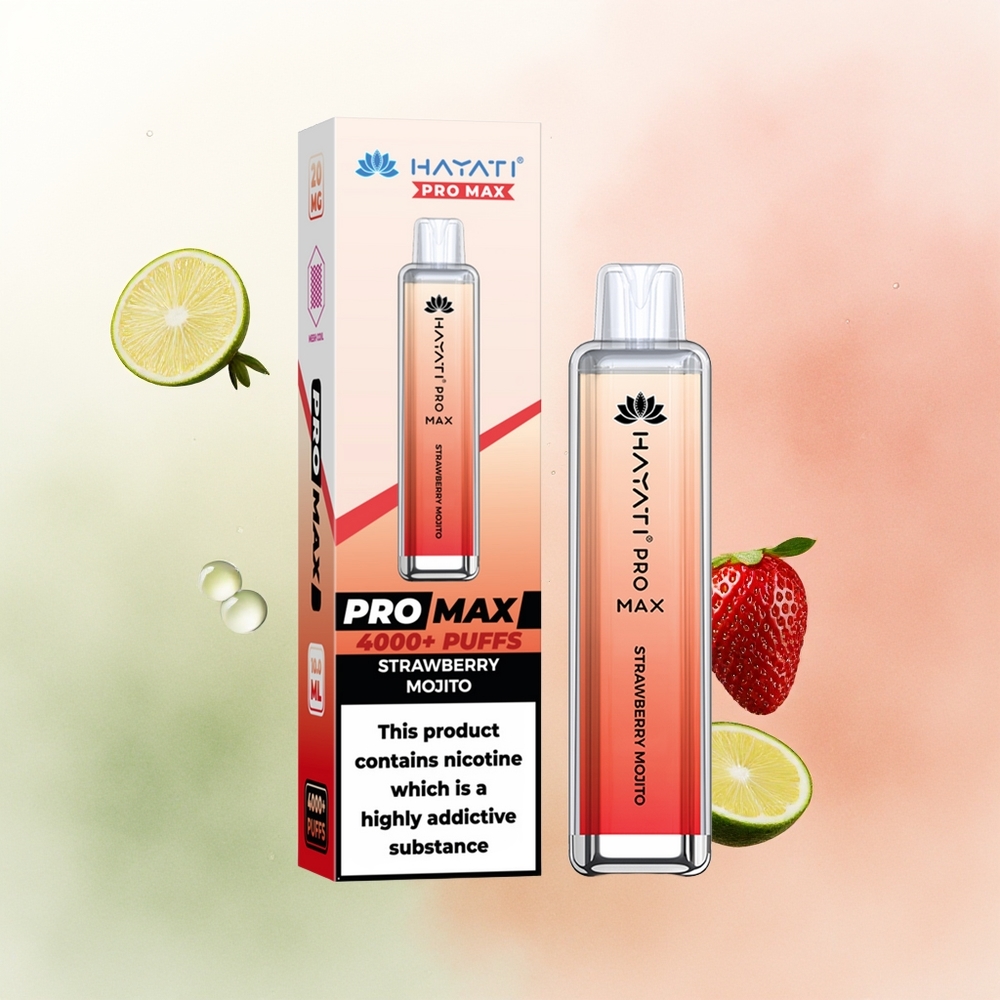 Hayati Pro Max 4000 Puffs Strawberry Mojito Dual Mesh 2ml Rechargeable