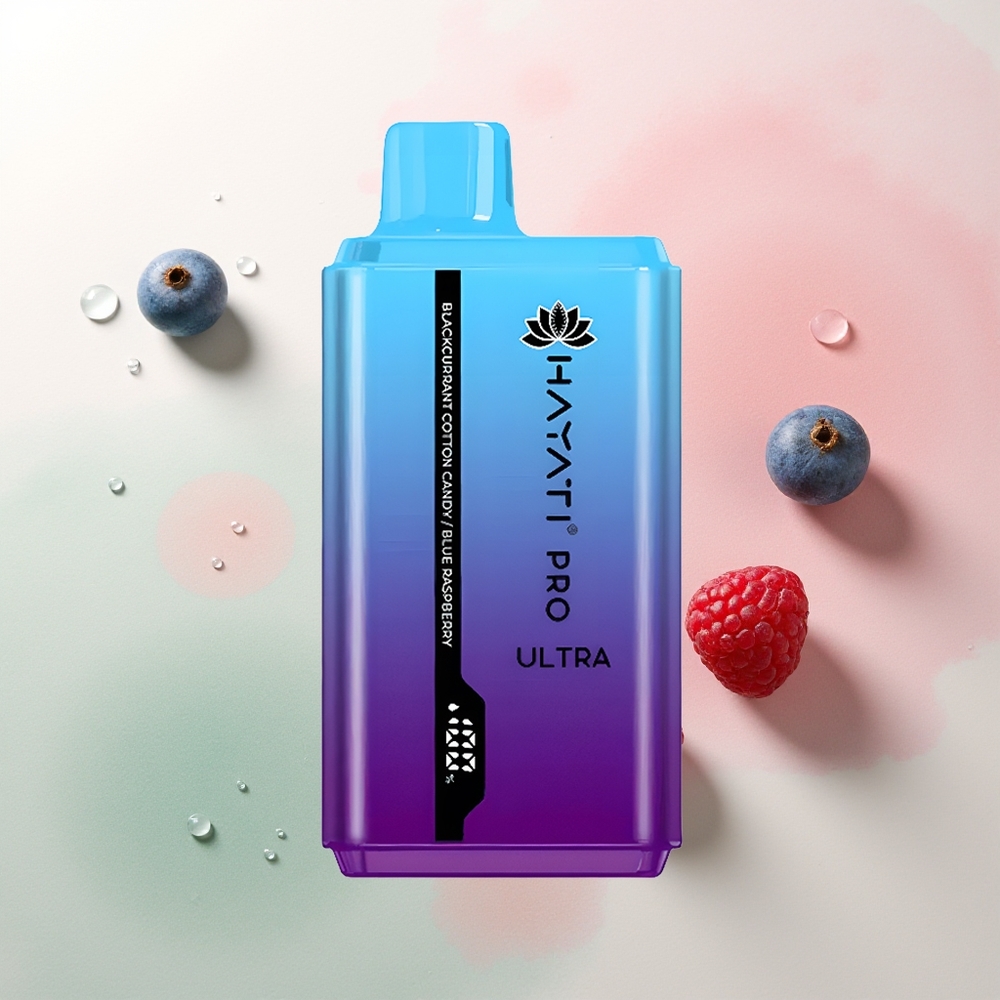 Hayati Pro Ultra 15000 Puffs Blue Raspberry Blackcurrant Cotton Candy 12ml 2%