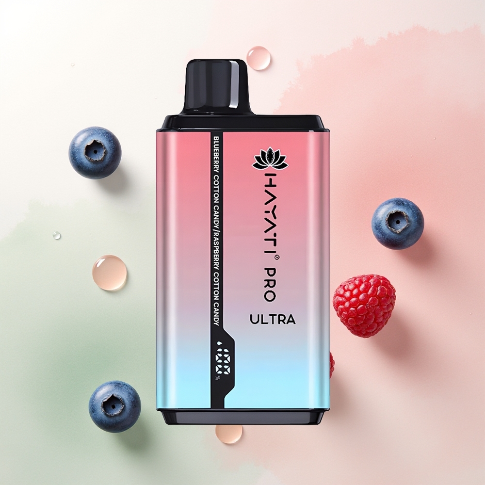 Hayati Pro Ultra 15000 Puffs Blueberry Cotton Candy Raspberry Cotton Candy 850mAh 12ml