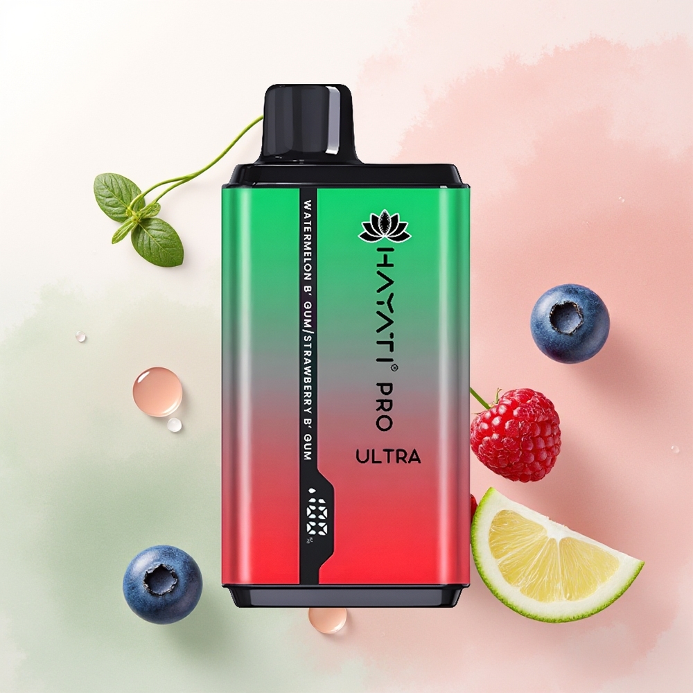Hayati Pro Ultra 15000 Puffs Blueberry Raspberry Cherry Lemon & Blueberry with 850mAh & 49 Flavors