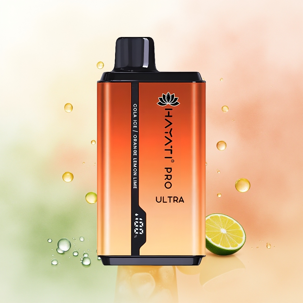 Hayati Pro Ultra 15000 Puffs Cola Ice Orange Lemon & Lime with 2% Nicotine and 49 Flavors