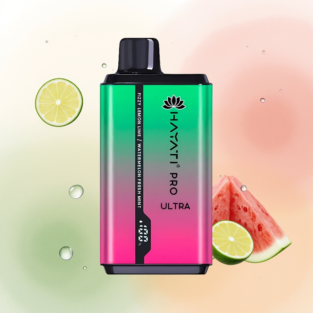Hayati Pro Ultra 15000 Puffs Fizzy Lemon & Lime Watermelon Fresh Mint 850mAh 2 12ml