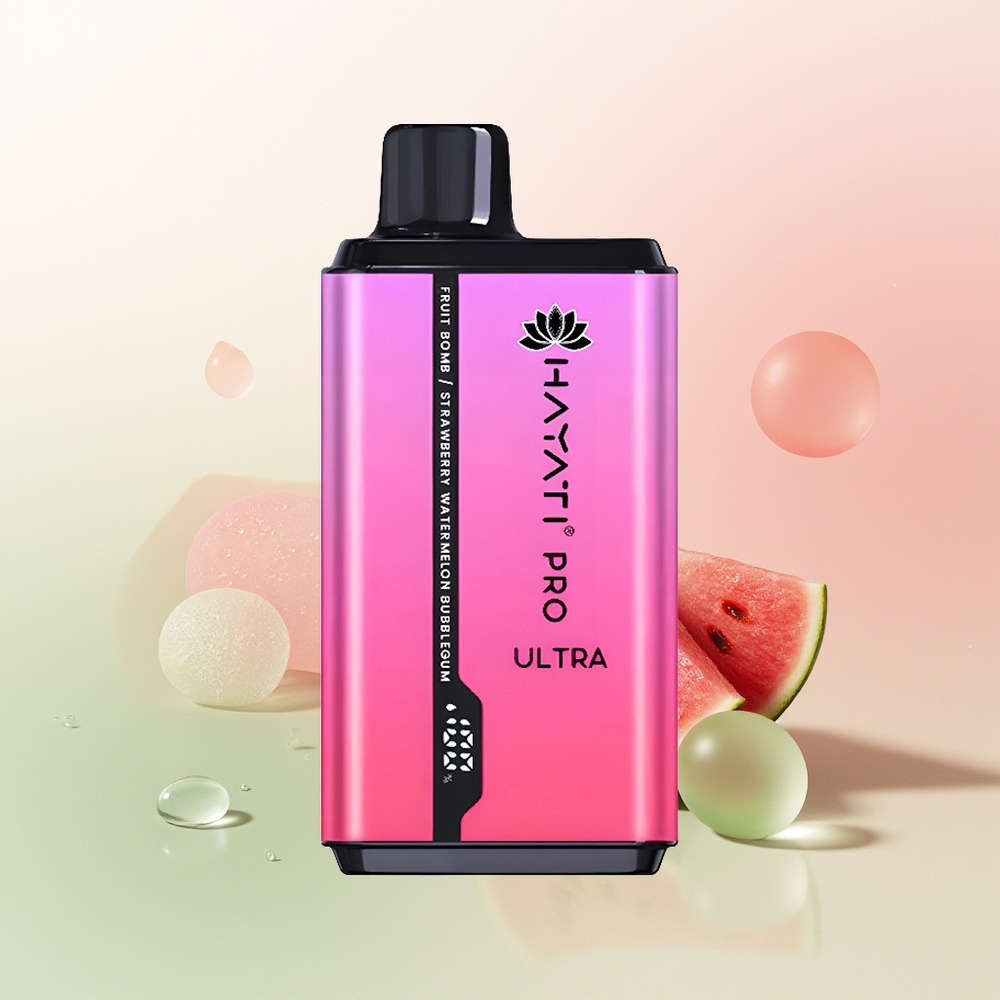 Hayati Pro Ultra 15000 Puffs Fruit Bomb Straw' Watermelon Bubblegum 2% 12ml
