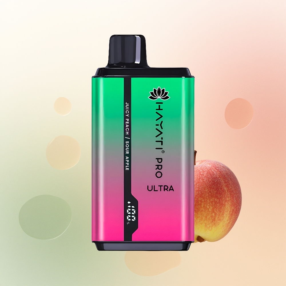 Hayati Pro Ultra 15000 Puffs Sour Apple Juicy Peach 850mAh 24ml