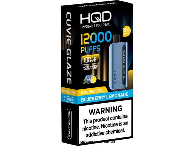 HQD CUVIE GLAZE DISPOSABLE VAPE 12000 RLLZ142 Blueberry Lemonade - HQD Flavors